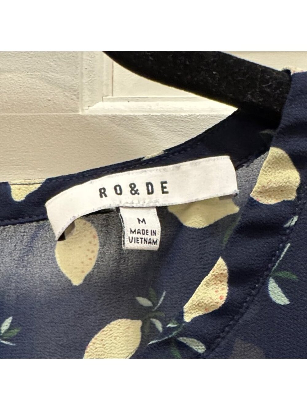 Navy Leaf Print Blouse - Picture 2 of 4